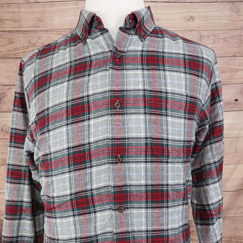 CROFT & BARROW PLAID FLANNEL BUTTON DOWN SHIRT MENS‎ SIZE M MEDIUM